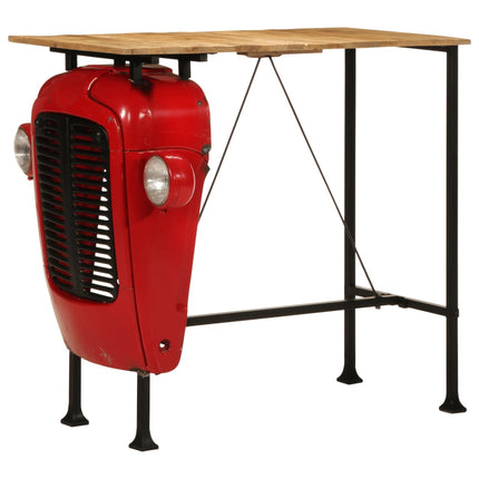 Barbord traktor röd och brun 55x120x107 cm massivt mangoträ