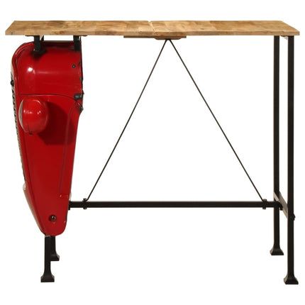 Barbord traktor röd och brun 55x120x107 cm massivt mangoträ