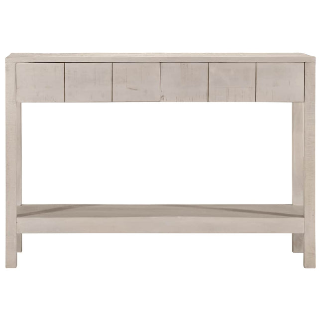 Konsolbord vit 110x35x75 cm massivt mangoträ