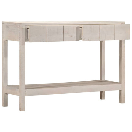 Konsolbord vit 110x35x75 cm massivt mangoträ