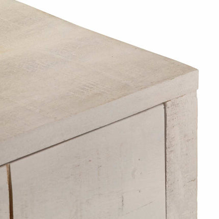 Konsolbord vit 110x35x75 cm massivt mangoträ