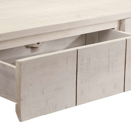 Konsolbord vit 110x35x75 cm massivt mangoträ