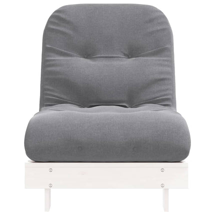 Futonbäddsoffa med madrass vit 70x206x11 cm massiv furu