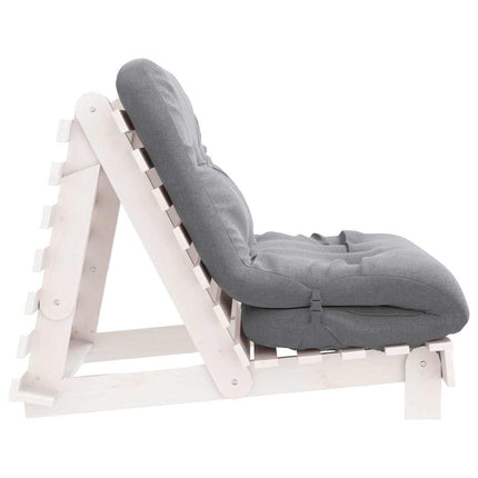 Futonbäddsoffa med madrass vit 80x206x11 cm massiv furu