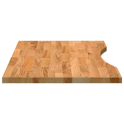 Bordsskiva ljusbrun 80x60x2,5 cm massiv ek rektangulär