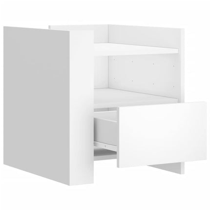 Sängbord vit 45x50x50 cm konstruerat trä