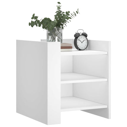 Sängbord vit 45x50x50 cm konstruerat trä