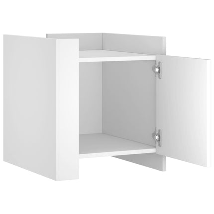 Sängbord vit 45x50x50 cm konstruerat trä