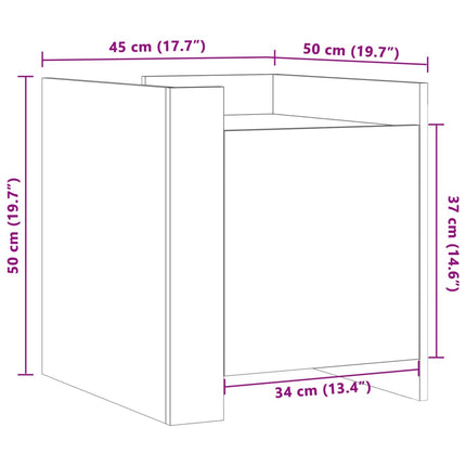 Sängbord vit 45x50x50 cm konstruerat trä
