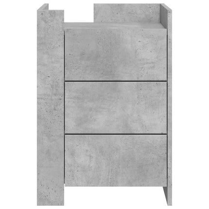 Sängbord betonggrå 45x50x65 cm konstruerat trä
