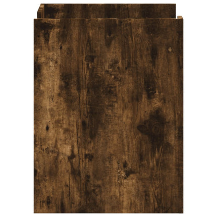 Sängbord rökfärgad ek 45x50x65 cm konstruerat trä