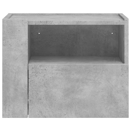 Väggmonterat sängbord betonggrå 45x30x35 cm
