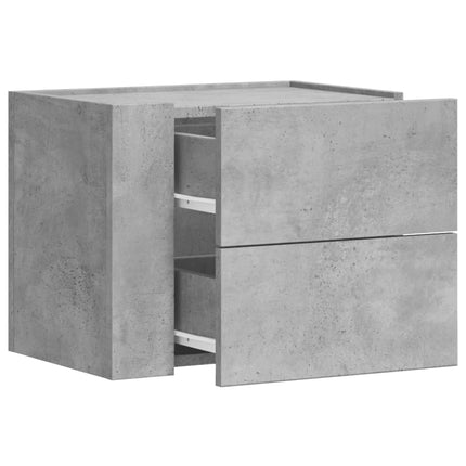Väggmonterat sängbord betonggrå 45x30x35 cm