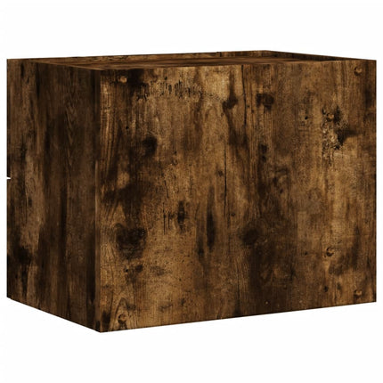 Väggmonterat sängbord rökfärgad ek 45x30x35 cm