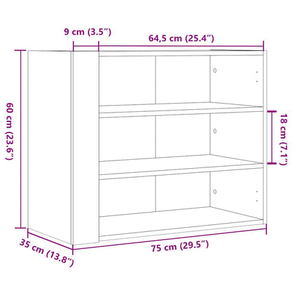 Väggskåp sonoma-ek 75x35x60 cm konstruerat trä
