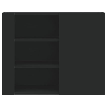 Väggskåp svart 75x35x60 cm konstruerat trä
