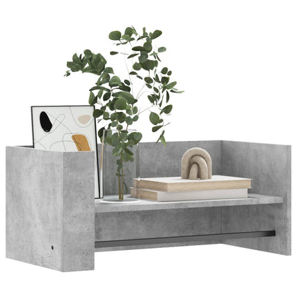Vägghylla betonggrå 70,5x35x30,5 cm konstruerat trä