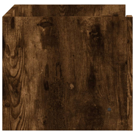 Vägghylla rökfärgad ek 70,5x35x30,5 cm konstruerat trä