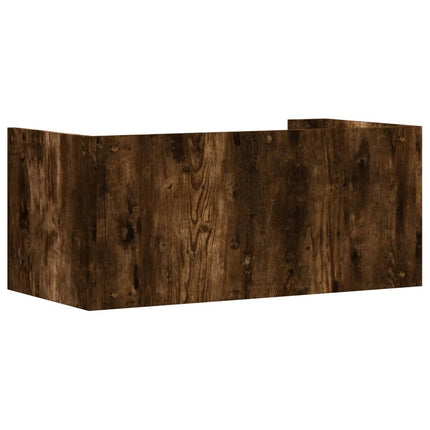 Vägghylla rökfärgad ek 70,5x35x30,5 cm konstruerat trä
