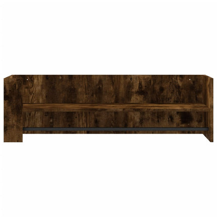 Vägghylla rökfärgad ek 100x35x30,5 cm konstruerat trä