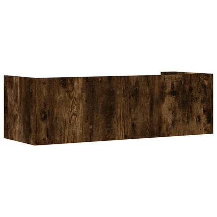 Vägghylla rökfärgad ek 100x35x30,5 cm konstruerat trä