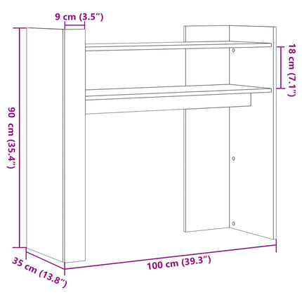Konsolbord grå sonoma 100x35x90 cm konstruerat trä