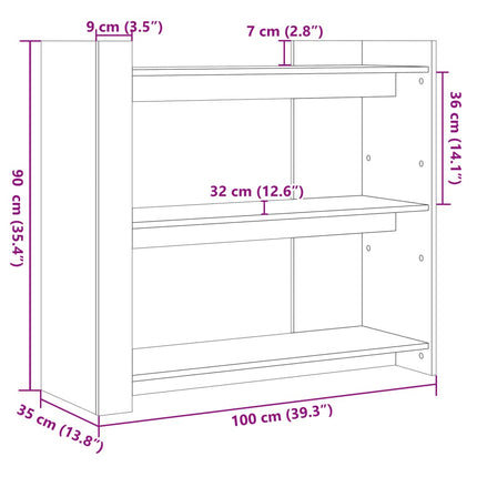 Konsolbord rökfärgad ek 100x35x90 cm konstruerat trä