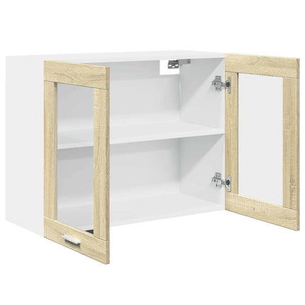 Väggskåp med glasdörrar “Lyon” sonoma-ek 80x31x60 cm spånskiva