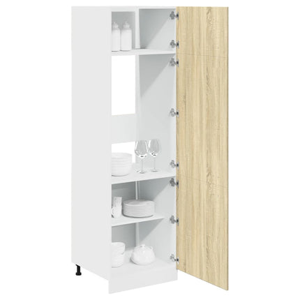 Skåp för kylskåp “Lyon” sonoma-ek 60x57x207 cm konstruerat trä