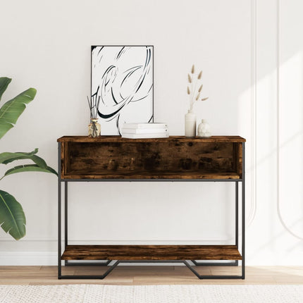 Avlastningsbord rökfärgad ek 100x35x74,5 cm konstruerat trä
