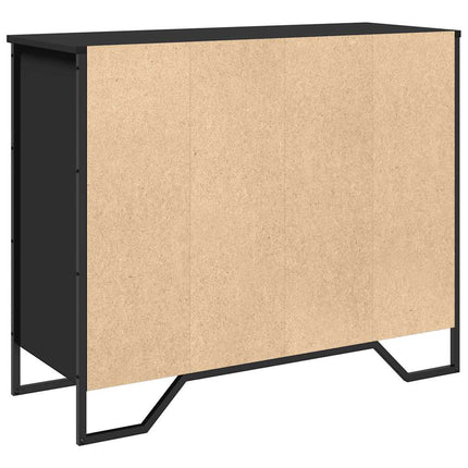Skänk svart 91x35,5x74,5 cm konstruerat trä