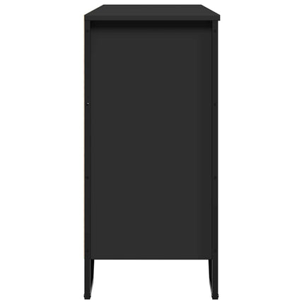 Skänk svart 101x35,5x74,5 cm konstruerat trä