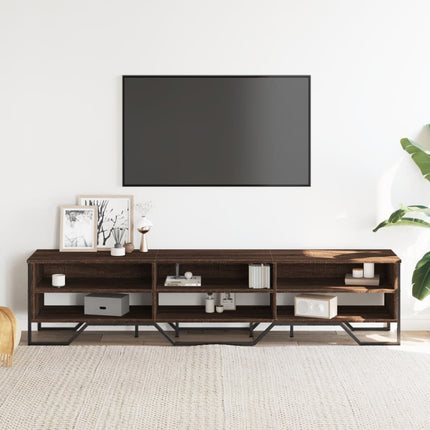 Tv-bänk brun ek 180x34x41 cm konstruerat trä
