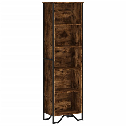 Bokhylla rökfärgad ek 50x31x169 cm konstruerat trä