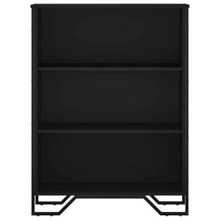 Bokhylla svart 80x31x106 cm konstruerat trä