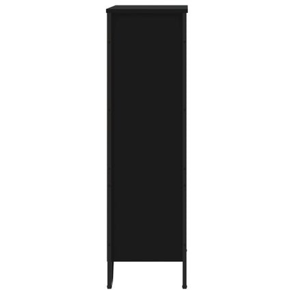 Bokhylla svart 80x31x106 cm konstruerat trä
