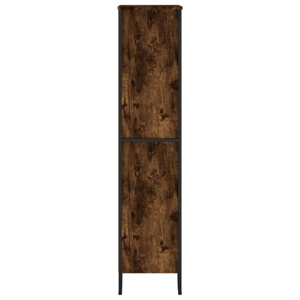 Bokhylla rökfärgad ek 80x31x137,5 cm konstruerat trä