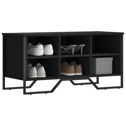 Skoskåp svart 90x38x45,5 cm konstruerat trä