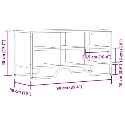 Skohylla sonoma-ek 90x38x45,5 cm konstruerat trä