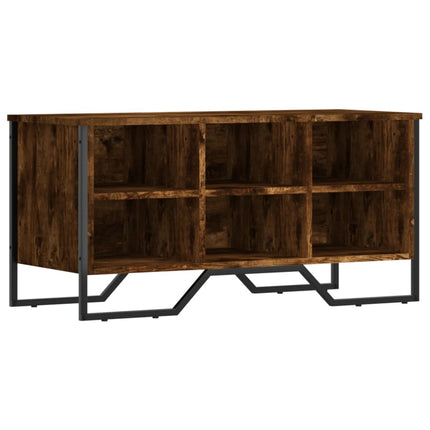 Skoskåp rökfärgad ek 90x38x45,5 cm konstruerat trä