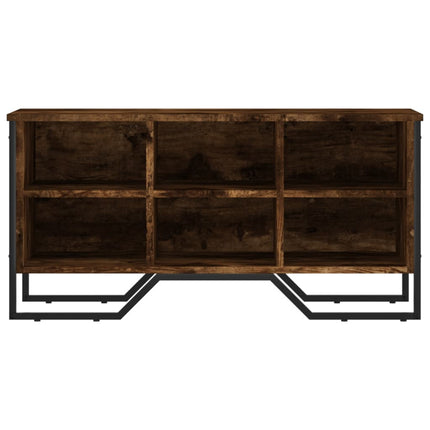Skoskåp rökfärgad ek 90x38x45,5 cm konstruerat trä