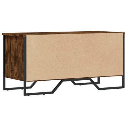 Skoskåp rökfärgad ek 90x38x45,5 cm konstruerat trä