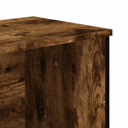 Skoskåp rökfärgad ek 90x38x45,5 cm konstruerat trä