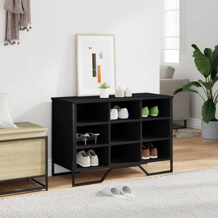 Skoskåp svart 90x38x61,5 cm konstruerat trä