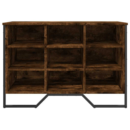 Skoskåp rökfärgad ek 90x38x61,5 cm konstruerat trä