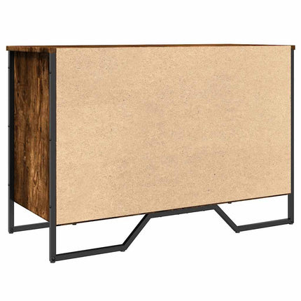Skoskåp rökfärgad ek 90x38x61,5 cm konstruerat trä