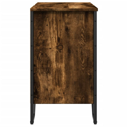 Tvättställsskåp rökfärgad ek 60x35x60 cm konstruerat trä