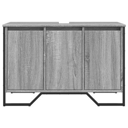 Tvättställsskåp grå sonoma 91x35x60 cm konstruerat trä