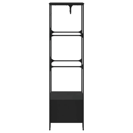 Garderob svart 90x50x180 cm konstruerat trä