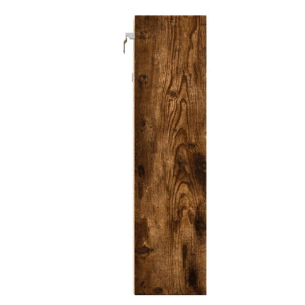 Vitrinskåp rökfärgad ek 100x15x58 cm konstruerat trä